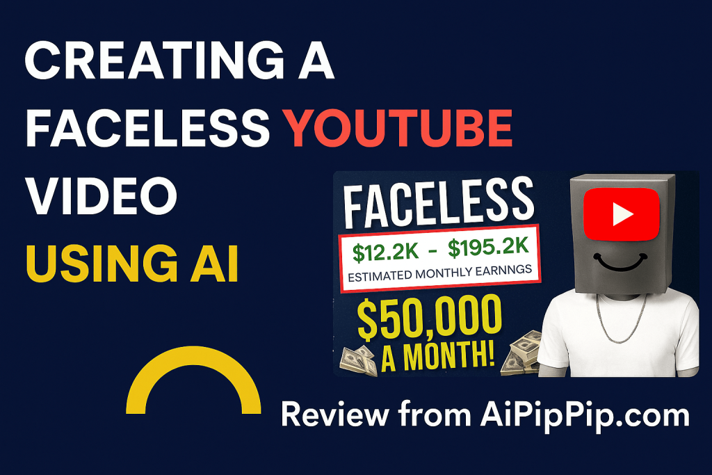 Creating A Faceless Video using AI review screenshot of the AI video creation tool dashboard for 2025