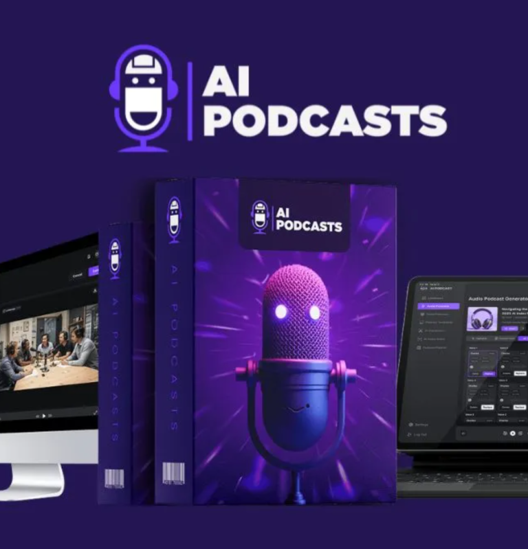 Screenshot of AIPodcasts Premium dashboard and podcast interface