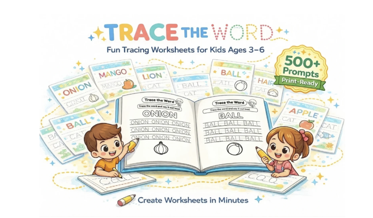 Trace The Word Prompt Pack