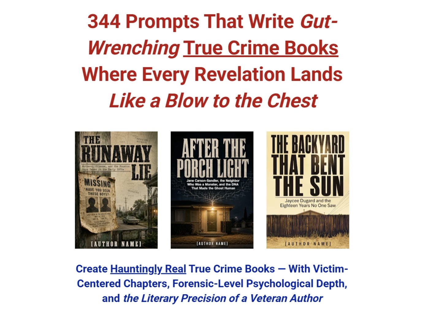 344 Prompts for Gut-Wrenching True Crime Books
