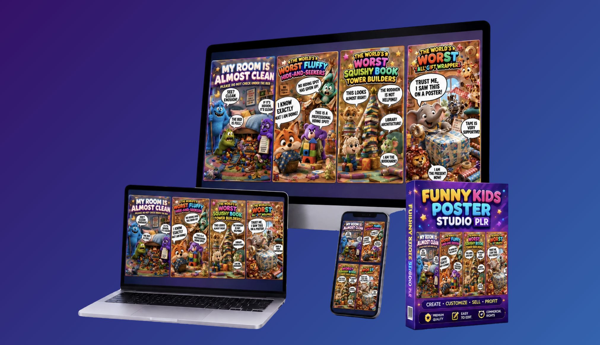 Funny Kids Poster Studio PLR